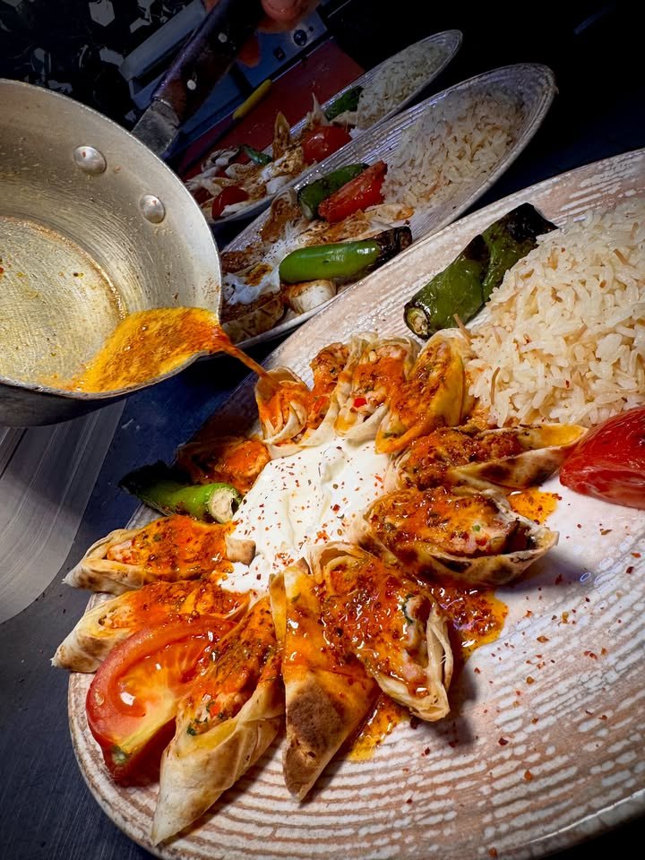 Beyti finished with tomato sauce at LARA KITCHEN